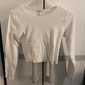 White long sleeve crop top